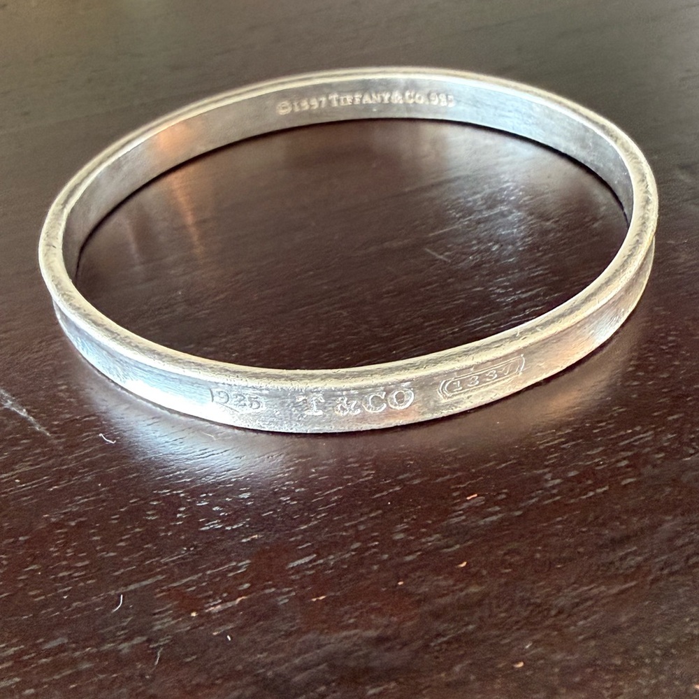 Tiffany & Co. Silver Double Bangle Bracelet - Picture 7 of 10